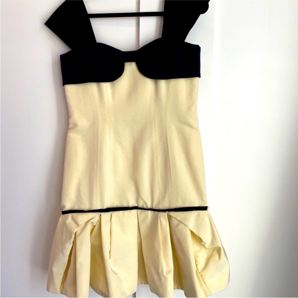 Carolina Herrera cream and black dress
